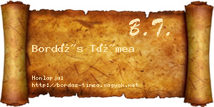 Bordás Tímea névjegykártya